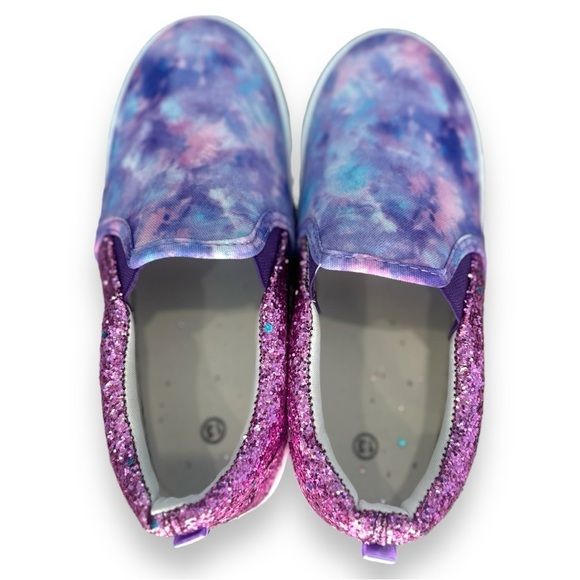 Bocca - Girls Slip on Sneakers Purple Sparkly Canvas Shoes Size 13 - NWOB - Picture 3 of 10